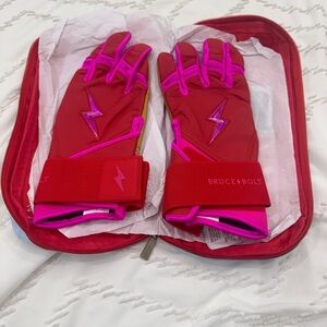 Harrison Bader Signature Series Long Cuff Batting Gloves - Pink
